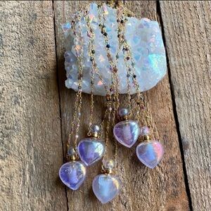 Aura Quartz Crystal Bottle Necklace